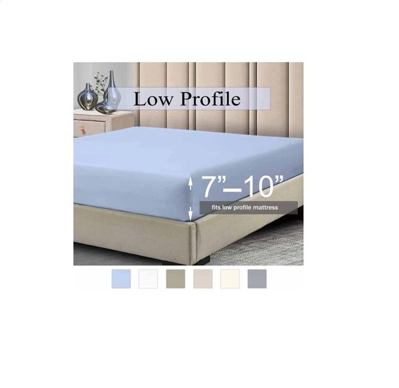 Royal Tradition Fitted Sheets, 650TC with Pockets (7-10 Inches) Perfect for Low Profile Mattresses, Cotton Blend (King, Solid White) - Image 2